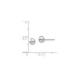 14k White Gold Ball Stud Earrings, Polished Sphere Design, Minimalist Style for Women