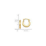 14k Yellow Gold Hoop Earrings, Classic Round Hinged Design with Polished Finish for Women