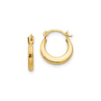 14k Yellow Gold Hoop Earrings, Classic Round Hinged Design with Polished Finish for Women
