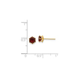 14k Yellow Gold Stud Earrings with Round Cut Cubic Zirconia, Classic Style for Women