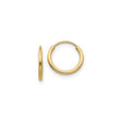 14k Yellow Gold Hoop Earrings, Classic Polished Round Design, Unisex Minimalist Style