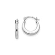14k White Gold Hoop Earrings, Polished Finish, Lightweight Minimalist Design for Women