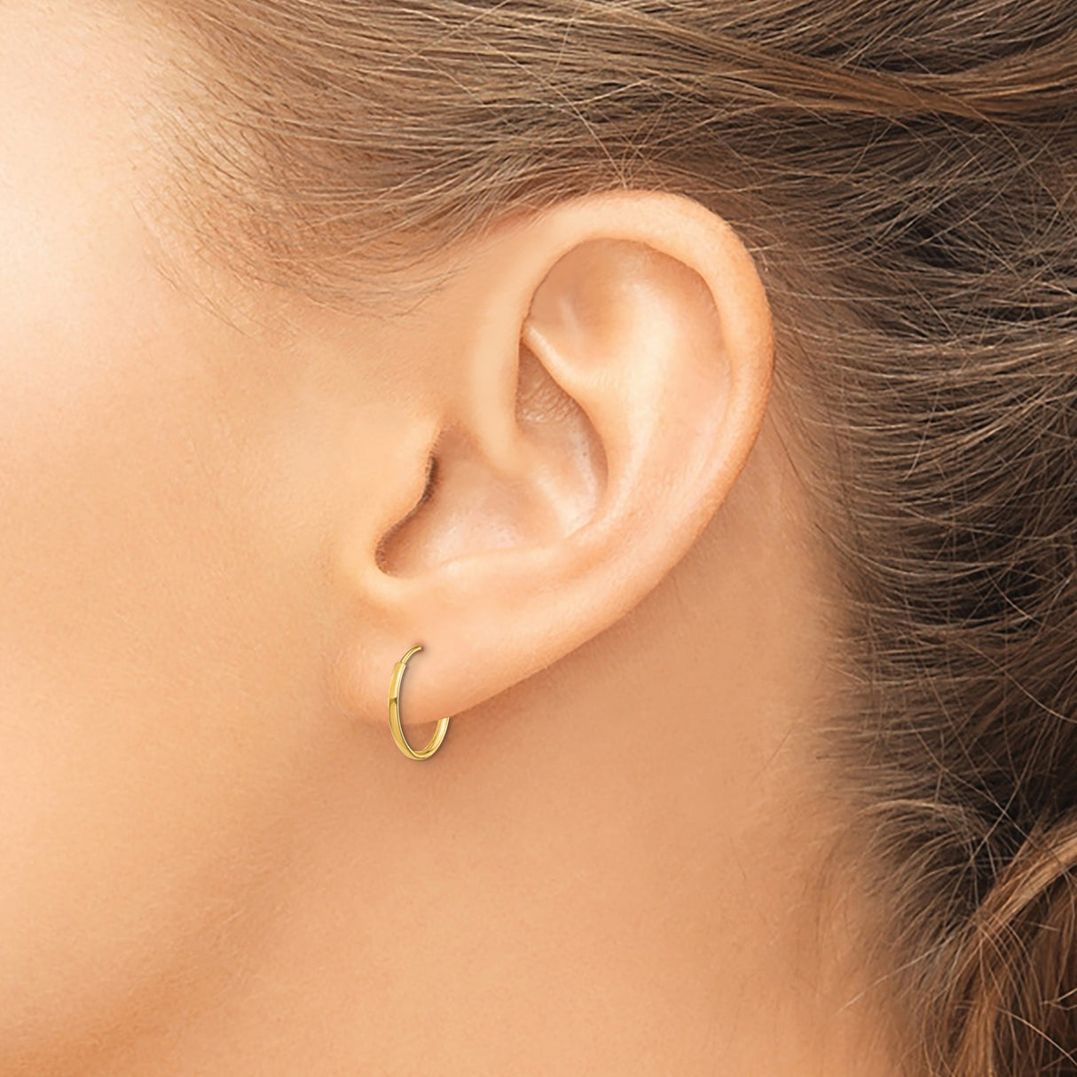 14k Yellow Gold Stud Earrings with Cubic Zirconia, Deep Blue Round Cut, Scalloped Prong Setting