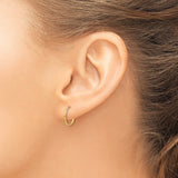 14k Yellow Gold Stud Earrings with Cubic Zirconia, Deep Blue Round Cut, Scalloped Prong Setting