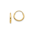 14k Yellow Gold Hoop Earrings, Classic Round Lightweight Design with Polished Finish for Women