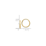 14k Yellow Gold Hoop Earrings, Classic Minimalist Lightweight Round Design for Women