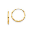 14k Yellow Gold Hoop Earrings, Classic Polished Round Medium Hoops, Lightweight Minimalist Style