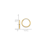14k Yellow Gold Hoop Earrings, Lightweight Polished Minimalist Style for Women