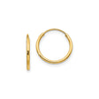 14k Yellow Gold Hoop Earrings, Lightweight Polished Minimalist Style for Women