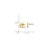 14k Yellow Gold Dolphin Stud Earrings with Open Cut Design, Screw Back, Nautical Theme