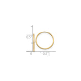 14k Yellow Gold Hoop Earrings, Classic Round Polished Design, Lightweight Everyday Style