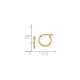 14k Yellow Gold Hoop Earrings, Classic Minimalist Round Design with Hinged Closure