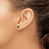 14k Yellow Gold Stud Earrings with Round Mystic Fire Topaz in Four Prong Setting