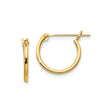 14k Yellow Gold Hoop Earrings, Polished Lightweight Design with Snapback Closure