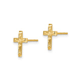 14k Yellow Gold Crucifix Pendant with Detailed Jesus Figure, Catholic Spiritual Charm