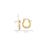 14k Yellow Gold Hoop Earrings, Small Faceted Hoops with Geometric Angular Design