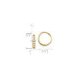 14k Yellow Gold Hoop Earrings with Cubic Zirconia, Classic Channel Set Design for Women