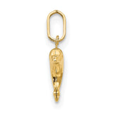 Madi K Small Hollow Dolphin Charm Pendant in Real 14k Yellow Gold