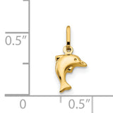 Madi K Small Hollow Dolphin Charm Pendant in Real 14k Yellow Gold