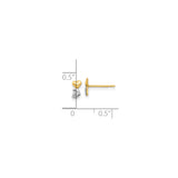 14k Two-Tone Gold Stud Earrings with Interlocking Heart Design for Women
