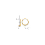 14k Yellow Gold Hoop Earrings with Cubic Zirconia, Prong Set Minimalist Design