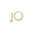 14k Yellow Gold Hoop Earrings with Cubic Zirconia, Prong Set Minimalist Design