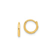 14k Yellow Gold Small Hoop Earrings, Hinged Sleeper Style, Unisex Polished Lightweight Design