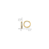 14k Yellow Gold Hoop Earrings with Cubic Zirconia, Channel Set Classic Design
