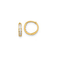 14k Yellow Gold Hoop Earrings with Cubic Zirconia, Channel Set Classic Design