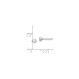 14k White Gold Stud Earrings with Cubic Zirconia, Bezel Set Round Minimalist Design for Women
