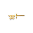 14k Yellow Gold Butterfly Stud Earrings with Screw Back, Delicate Nature Motif for Women or Girls
