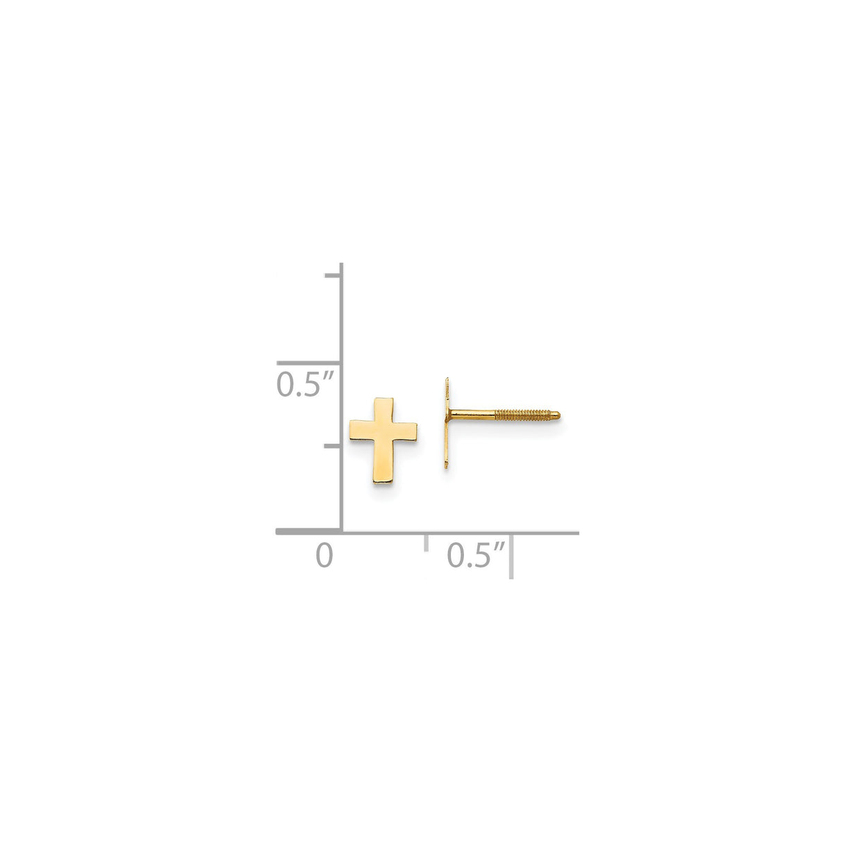 14k Yellow Gold Cross Pendant, Polished Tiny Faith Charm, Classic Spiritual Design for Men and Women