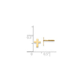 14k Yellow Gold Cross Pendant, Polished Tiny Faith Charm, Classic Spiritual Design for Men and Women