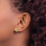 14K Yellow Gold Knot Stud Earrings With Pave Cubic Zirconia