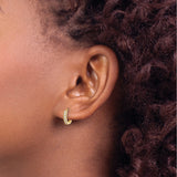 14k Yellow Gold Huggie Hoop Earrings with Cubic Zirconia, Small Lightweight Hoops for Women