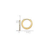 14k Yellow Gold Hoop Earrings with Cubic Zirconia Accents, Polished Round Design for Women