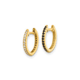 14k Yellow Gold Huggie Hoop Earrings with Round Cut Cubic Zirconia, Minimalist Style