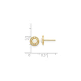 14k Yellow Gold Stud Earrings with Lab Created Opal and Cubic Zirconia Openwork Design