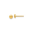 14k Yellow Gold Stud Earrings, Polished Round Dome Design, Unisex Minimalist Jewelry