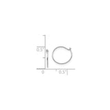 14k White Gold Hoop Earrings, Small Polished Minimalist Style for Women
