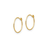 14k Yellow Gold Hoop Earrings, Classic Minimalist Round Design for Women