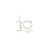 14k Yellow Gold Hoop Earrings, Classic Minimalist Round Design for Women