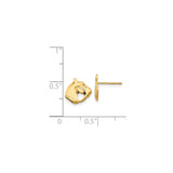 14k Yellow Gold Panther Stud Earrings, Openwork Big Cat Head Design, Polished Finish