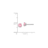 14k White Gold Stud Earrings with Round Cut Cubic Zirconia, October Birthstone Style for Women