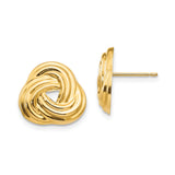 14k Yellow Gold Love Knot Stud Earrings for Women with Twisted Knot Design Symbolizing Unity and Eternal Love, Classic Dainty Gold Studs for Everyday Wear or Special Occasions, Fine Jewelry Characters