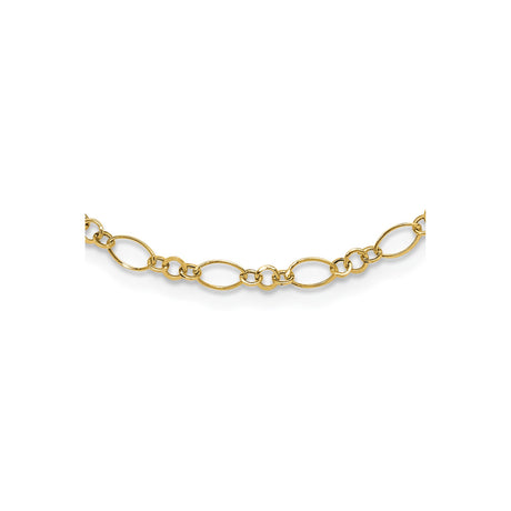 14K Yellow Gold 3 mm Polished Chain Necklace, Solid alternate angle