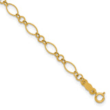 14K Yellow Gold 3 mm Polished Chain Bracelet, Solid detail view