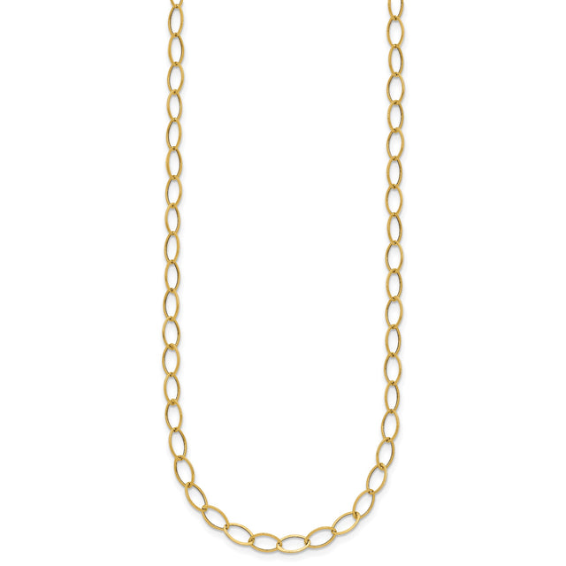 14K Yellow Gold 4 mm Polished Chain Necklace