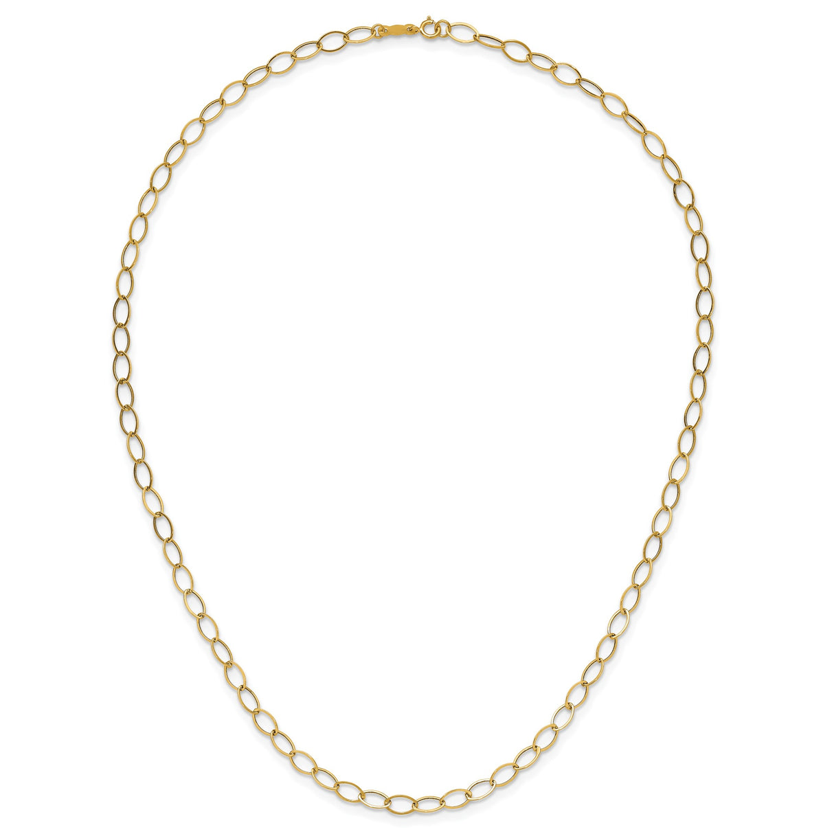 14K Yellow Gold 4 mm Polished Chain Necklace alternate angle