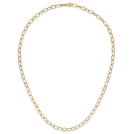 14K Yellow Gold 4 mm Polished Chain Necklace alternate angle